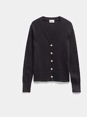 Hush Black Slim Ribbed V-Neck Cardigan - Image 5 of 5