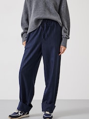 Hush Blue Pinstripe Wool Blend Trousers - Image 1 of 5