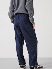 Hush Blue Pinstripe Wool Blend Trousers - Image 3 of 5