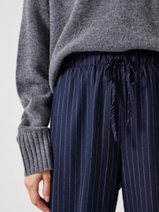Hush Blue Pinstripe Wool Blend Trousers - Image 4 of 5