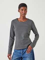 Hush Grey Tie Back Seamed Top - Image 1 of 5