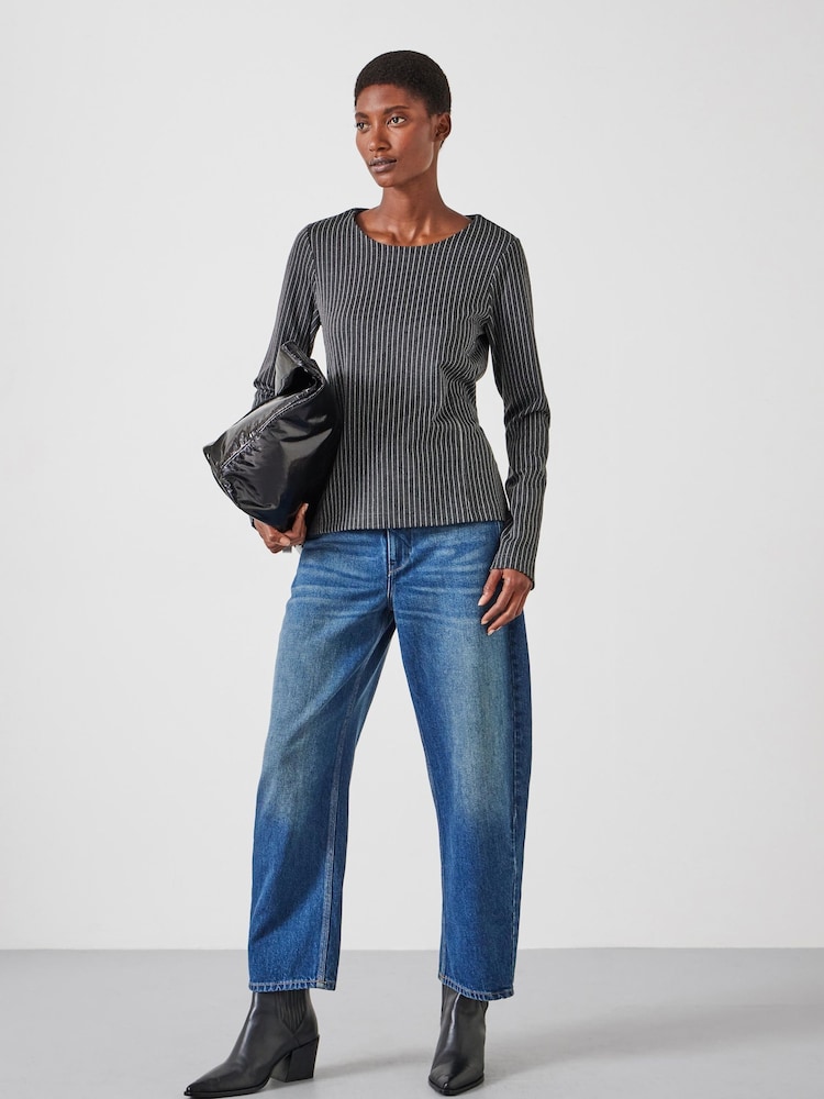 Hush Grey Tie Back Seamed Top - Image 2 of 5