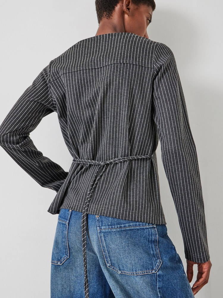 Hush Grey Tie Back Seamed Top - Image 4 of 5
