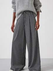 Hush Grey Pinstripe Wide Leg Joggers - Image 1 of 5