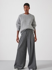 Hush Grey Pinstripe Wide Leg Joggers - Image 2 of 5