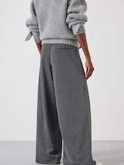 Hush Grey Pinstripe Wide Leg Joggers - Image 4 of 5