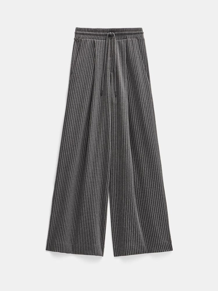 Hush Grey Pinstripe Wide Leg Joggers - Image 5 of 5