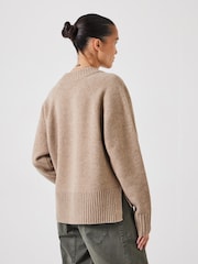 Hush Natural Erica Merino Wool V-Neck Jumper - Image 2 of 5