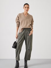 Hush Natural Erica Merino Wool V-Neck Jumper - Image 3 of 5