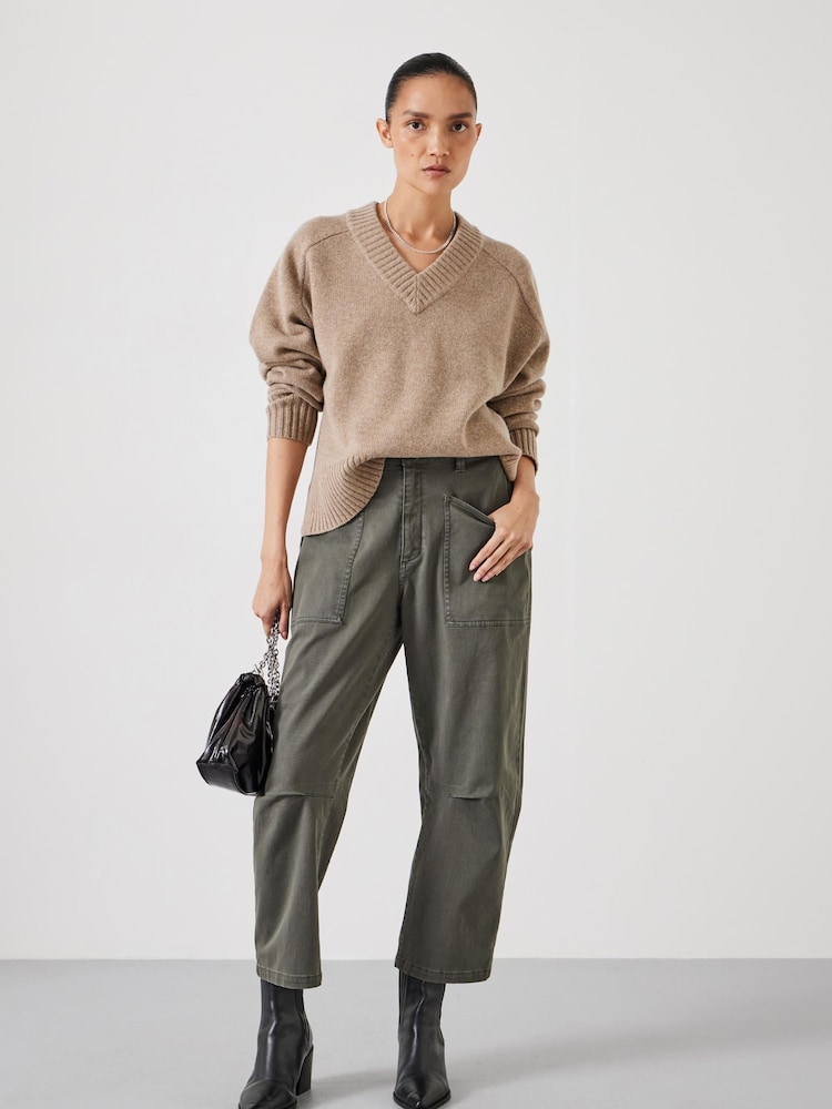 Hush Natural Erica Merino Wool V-Neck Jumper - Image 3 of 5