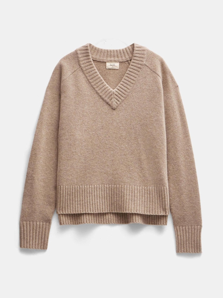 Natural - Hush Erica Merino Wool V-Neck Jumper - Imagen 5 de 5 Natural - Hush Erica Merino Wool V-Neck Jumper - Imagen 5 de 5
