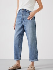 Hush Light blue Boyfriend Button Fly 100% Cotton Jeans - Image 1 of 5