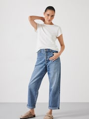 Hush Light blue Boyfriend Button Fly 100% Cotton Jeans - Image 2 of 5