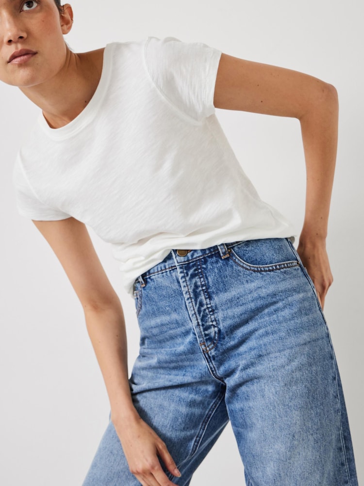 Hush Light blue Boyfriend Button Fly 100% Cotton Jeans - Image 4 of 5
