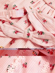 Monsoon Natural Baby Floral Print Stripe Dress and Headband Set - Image 3 of 3