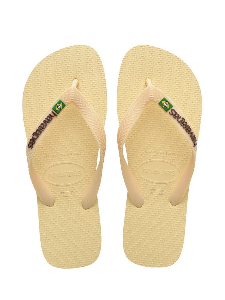 كريم - Havaianas Brasil Logo Flip Flop - صورة 1 من 6 كريم - Havaianas Brasil Logo Flip Flop - صورة 1 من 6
