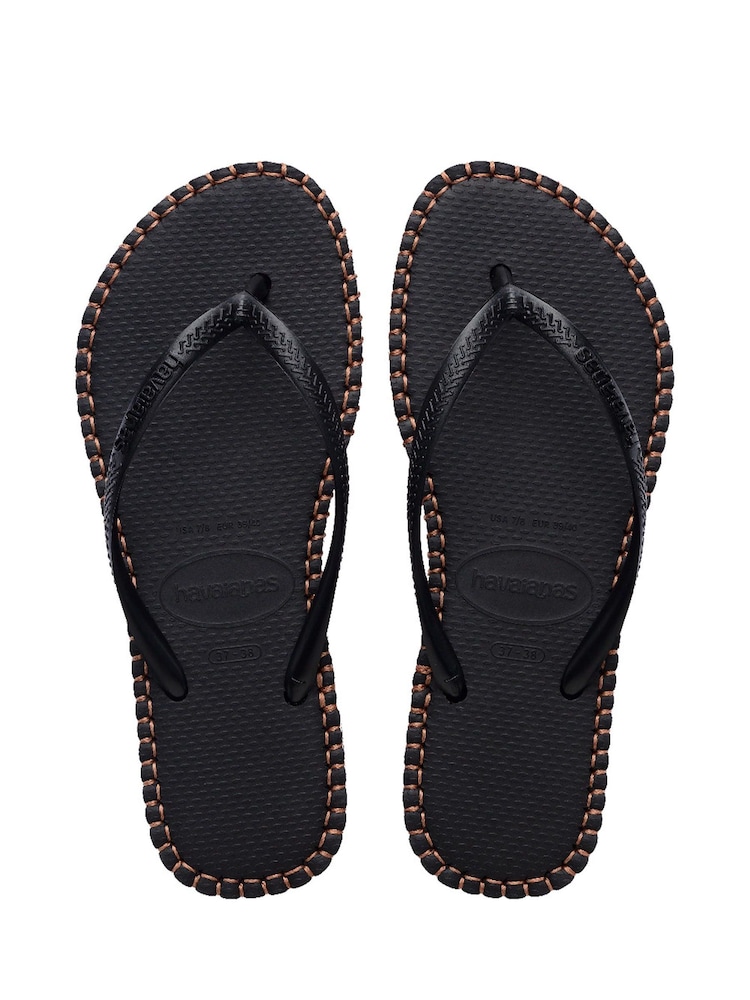 Havaianas Slim Flatform Loop Black Sandals - Image 5 of 6