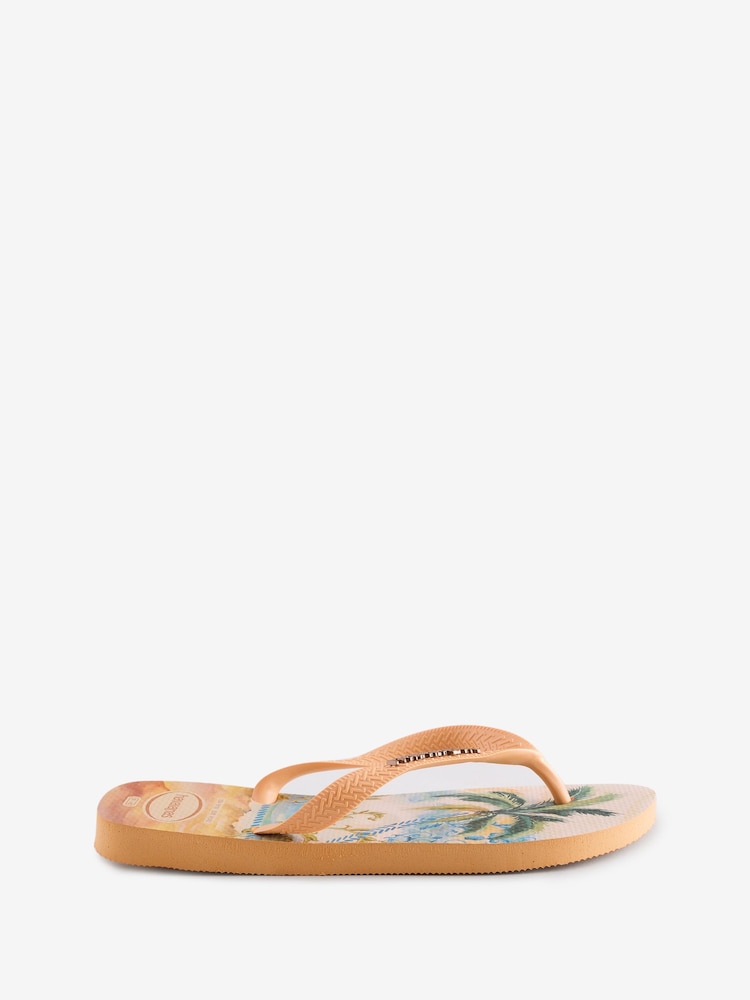 Havaianas Orange Tropicalia Flip Flops - Image 2 of 7