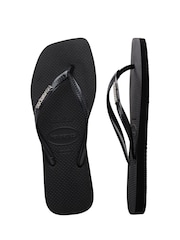 Havaianas Slim Square Logo Metallic Black Sandals - Image 5 of 10
