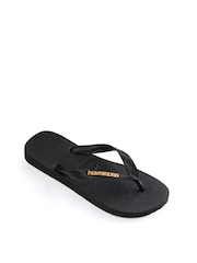 Havaianas Top Logo Metallic Black Sandals - Image 2 of 6