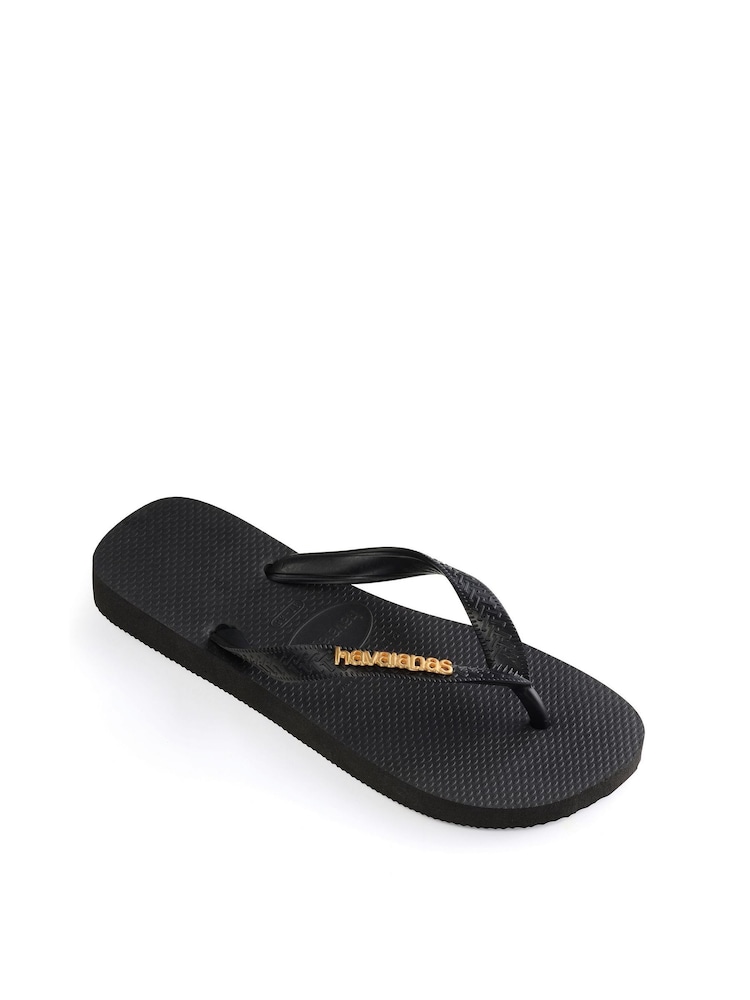 Havaianas Top Logo Metallic Black Sandals - Image 2 of 6