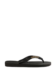Havaianas Top Logo Metallic Black Sandals - Image 3 of 6