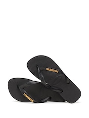 Havaianas Top Logo Metallic Black Sandals - Image 4 of 6