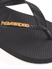 Havaianas Top Logo Metallic Black Sandals - Image 5 of 6