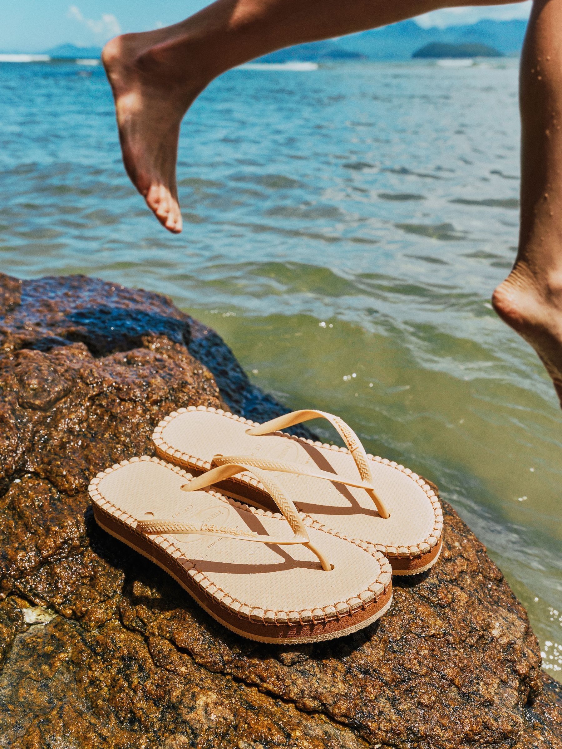 Havaianas Unisex Slim Flatform Sandalen – Comfortabele Zomer Sandalen Beige
