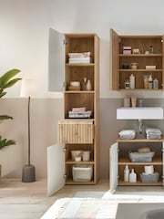 Julian Bowen Artisan Oak Austin Tall Cabinet - Image 2 of 12
