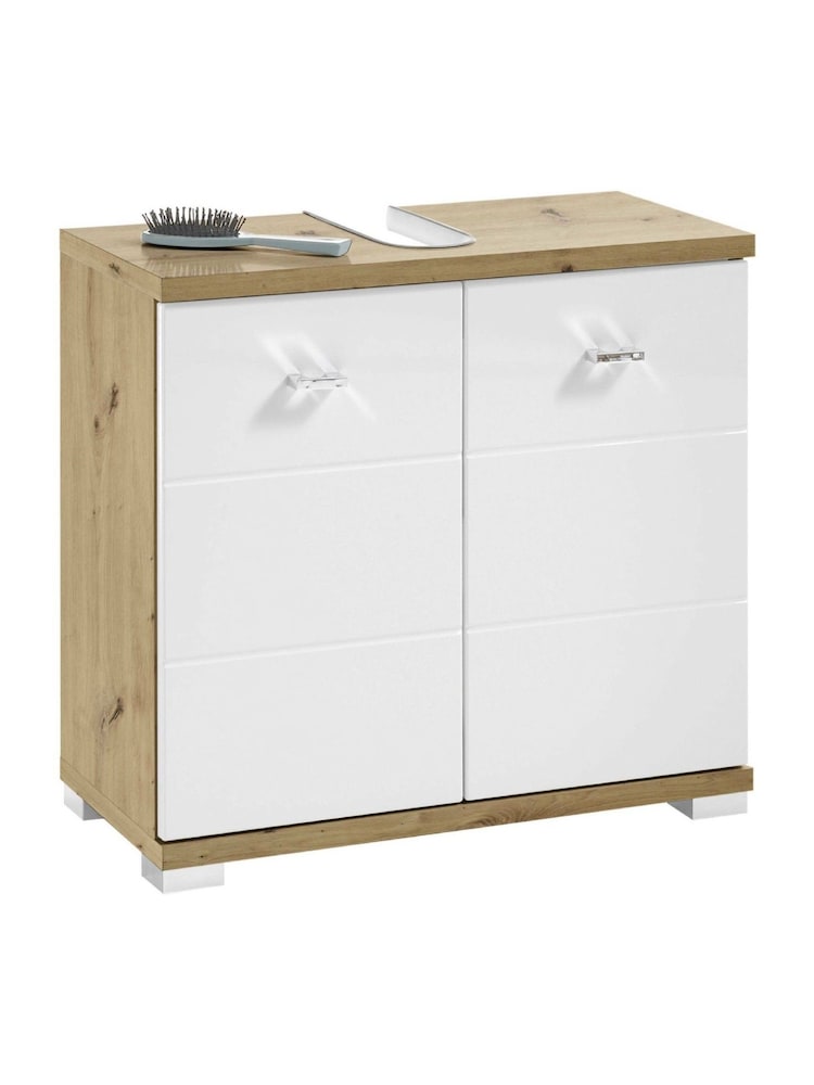 Julian Bowen Artisan Oak White Pool Under Sink Cabinet - Image 2 of 9