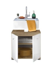 Julian Bowen Artisan Oak White Pool Under Sink Cabinet - Image 4 of 9