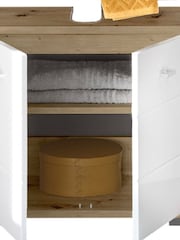 Julian Bowen Artisan Oak White Pool Under Sink Cabinet - Image 6 of 9