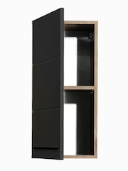 Julian Bowen Viking Oak Black Vista Wall Cabinet - Image 4 of 10