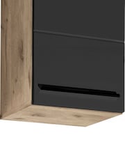Julian Bowen Viking Oak Black Vista Wall Cabinet - Image 6 of 10