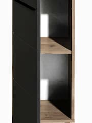 Julian Bowen Viking Oak Black Vista Wall Cabinet - Image 7 of 10