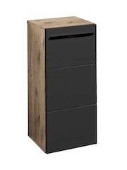 Julian Bowen Viking Oak Black Vista Storage Cabinet - Image 2 of 10