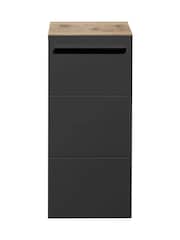 Julian Bowen Viking Oak Black Vista Storage Cabinet - Image 3 of 10