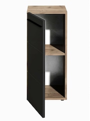 Julian Bowen Viking Oak Black Vista Storage Cabinet - Image 4 of 10