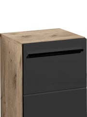 Julian Bowen Viking Oak Black Vista Storage Cabinet - Image 5 of 10