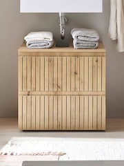 Julian Bowen Artisan Oak Austin 2 Drawer Under Sink 2 Drawer Cabinet - Image 1 of 12