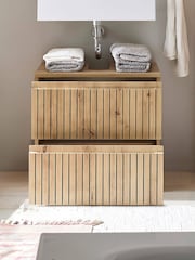 Julian Bowen Artisan Oak Austin 2 Drawer Under Sink 2 Drawer Cabinet - Image 2 of 12