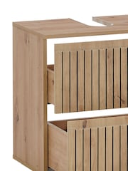 Julian Bowen Artisan Oak Austin 2 Drawer Under Sink 2 Drawer Cabinet - Image 7 of 12