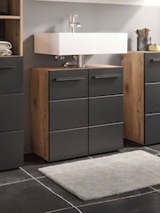 Julian Bowen Viking Oak Black Vista Under Sink Cabinet - Image 1 of 13