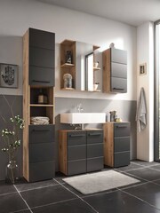 Julian Bowen Viking Oak Black Vista Under Sink Cabinet - Image 13 of 13