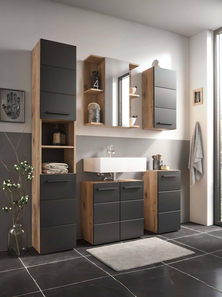Julian Bowen Viking Oak Black Vista Under Sink Cabinet - Image 13 of 13