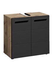 Julian Bowen Viking Oak Black Vista Under Sink Cabinet - Image 3 of 13