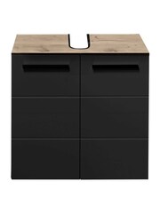 Julian Bowen Viking Oak Black Vista Under Sink Cabinet - Image 4 of 13