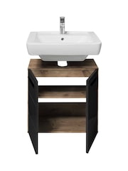 Julian Bowen Viking Oak Black Vista Under Sink Cabinet - Image 7 of 13
