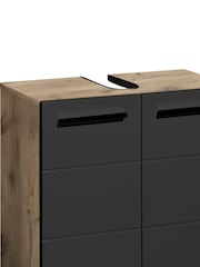 Julian Bowen Viking Oak Black Vista Under Sink Cabinet - Image 8 of 13
